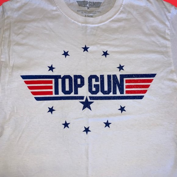 Top Gun Stars Stripes White T Shirt Tee Small - Picture 6 of 6